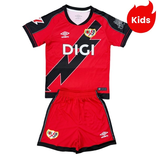Kids Rayo Vallecano 25/26 Away Jersey and Short Kit