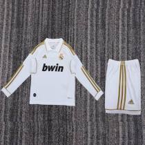 Kids Real Madrid 2011/2012 Home Long Sleeve Retro Kit