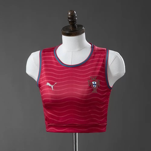 Thai Version Women's Portugal 2026 Home Cropped Vest
