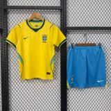 Kids Brazil 2026 Home Jersey and Short Kit