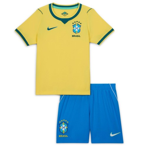 Kids Brazil 2026 Home Jersey and Short Kit