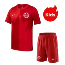 Kids Canada 2026 Home Jersey and Short Kit