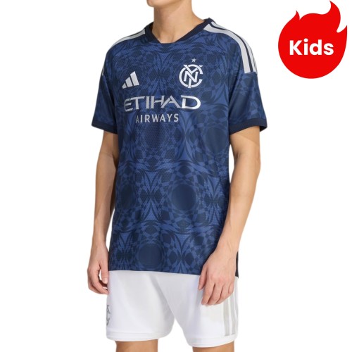 Kids New York City FC 2026 Away Jersey and Short Kit