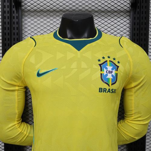 Player Version Brazil 2026 Home Long Sleeve Authentic Jersey