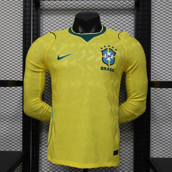 Player Version Brazil 2026 Home Long Sleeve Authentic Jersey
