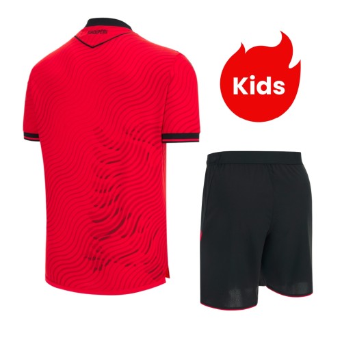 Kids Albania 2026 Home Jersey and Short Kit
