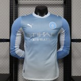Player Version Manchester City 26/27 Home Long Sleeve Authentic Jersey
