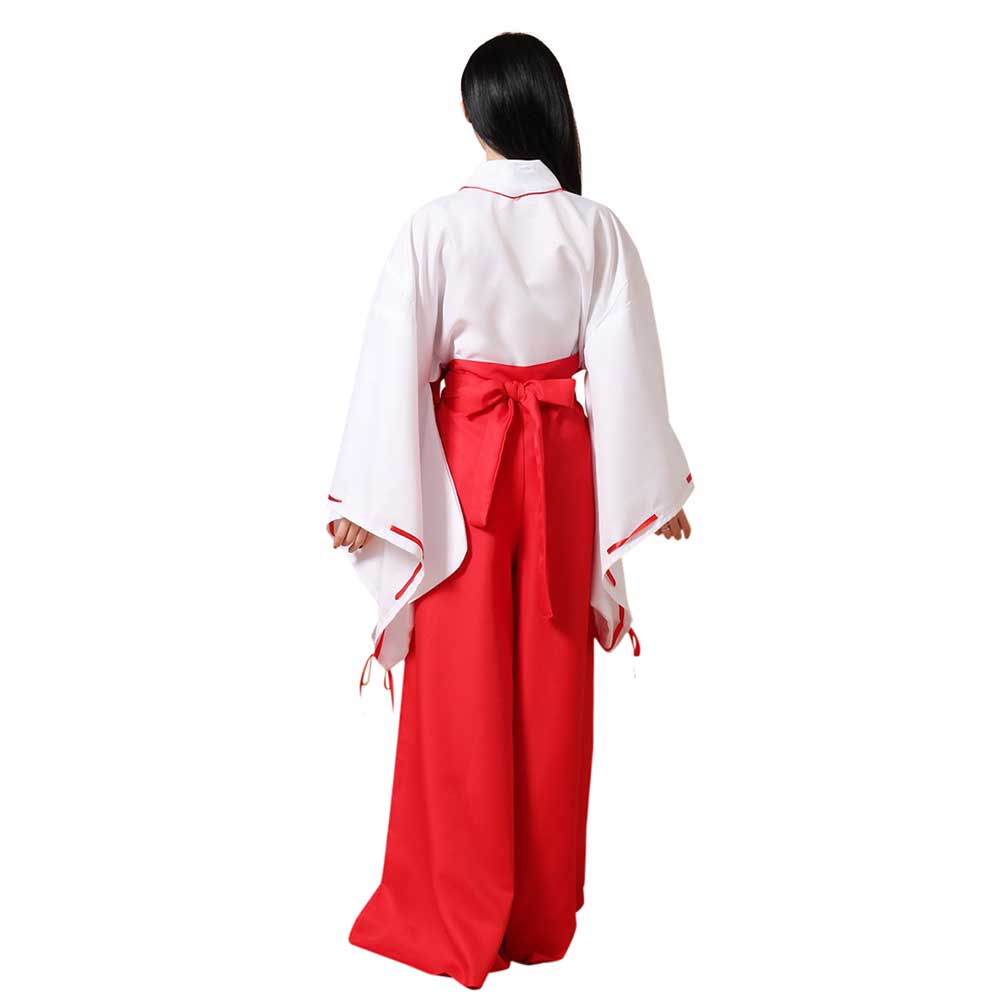 Japanese Woman's Kimono MIKO costume JYUBAN Red HAKAMA SET Shinto shrine size:L 