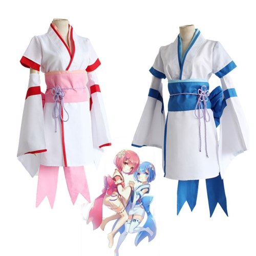 Re: Zero Ram Rem Kimono Cosplay Costume