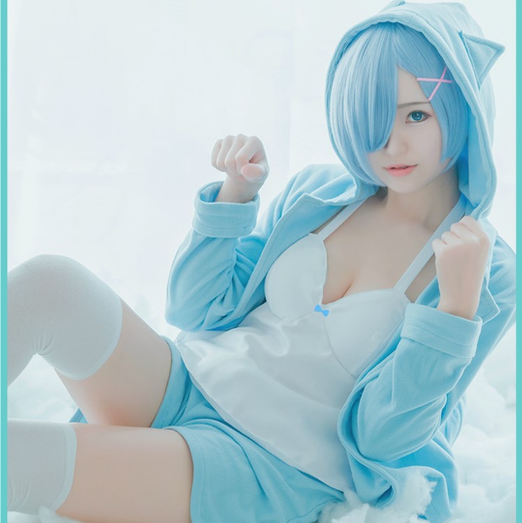 Re:Life in a different world from zero Cosplay Rem Ram Sexy Cat Ear Ver  Costume Women Anime Re zero Cosplay Pajamas