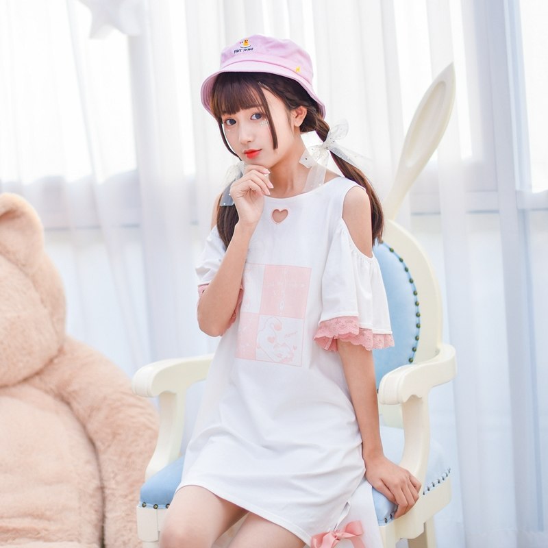 Women Dress 2019 Summer Sexy Off Shoulder Student Cute Japanese