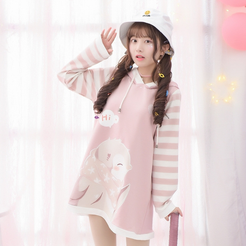 2019 Winter New Mori Girl Cute Kawaii Dress Student Loose Sweet
