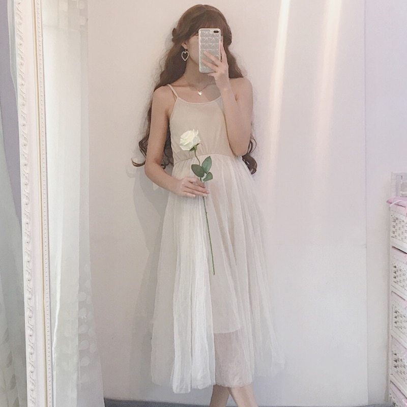 2018 New Fashion Sweet Japanese Soft Sister Mori Girl Spaghetti