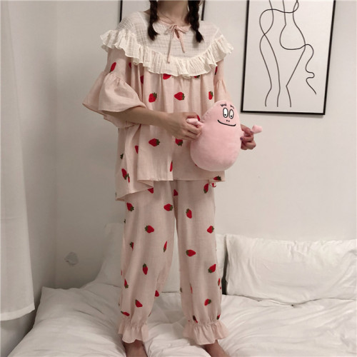 Harajuku Cute Strawberry Pajama Set