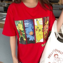 Kawaii Pokemon Pikachu Torchic Bulbasaur Treecko Cute Print T-Shirt