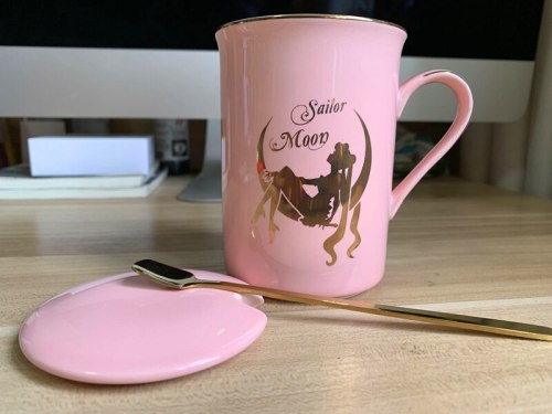 Anime Sailor Moon Pink Bone Coffee Mug Tsukino Usagi Ceramic Mugs