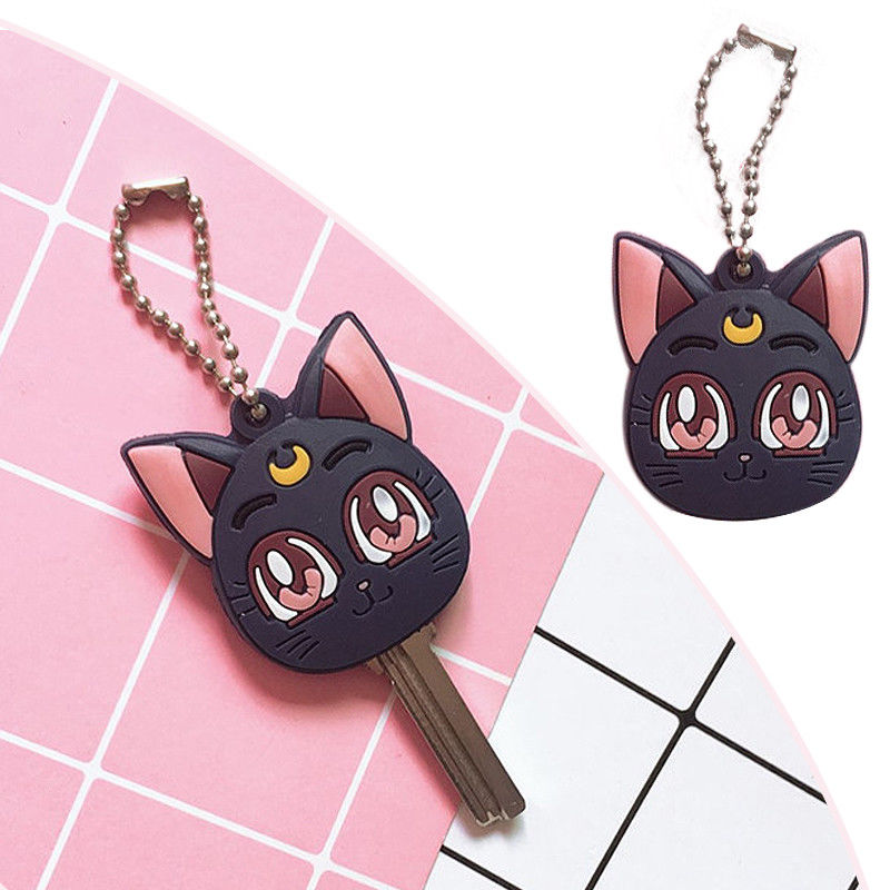 Sailor Moon Luna Purple Cat Keychain Figure Cosplay Cute Pendant Keyring New