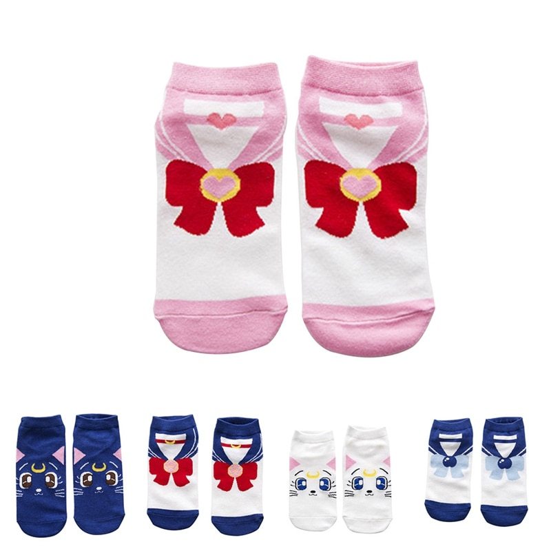 2018 New Fashion Girls Womens Cotton Socks Anime Sailor Moon Ankle