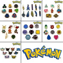 Pokemon Gym Badges Kanto Johto Hoenn Sinnoh Unova Kalos League Region Pins Brooches Orange Islands Box Set Collection