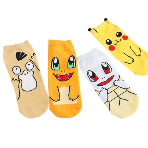 Anime Pokemon Pocket Monster Ankle Socks Kawaii Pikachu Charmander