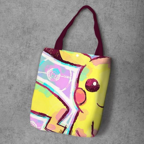 Anime Pokemon Pikachu Canvas Casual Student Tote Handbag