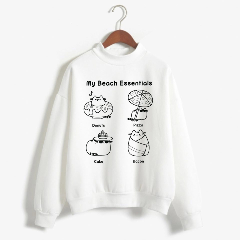 Kawaii Pusheen Cat Harajuku Funny Cartoon Hoodies Women Ullzang