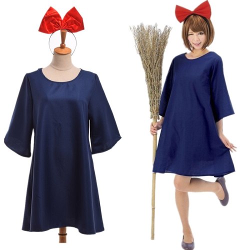 Anime Ghibli Kiki's Delivery Service Cosplay Costume Blue Dress Halloween Fancy Dress