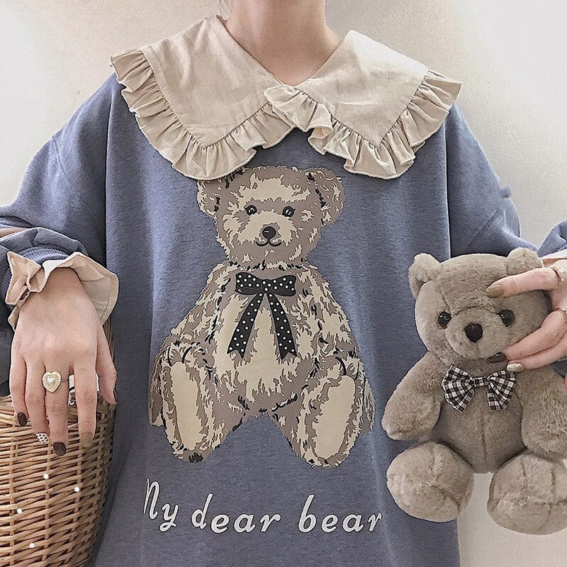 anime girl in bear hoodie