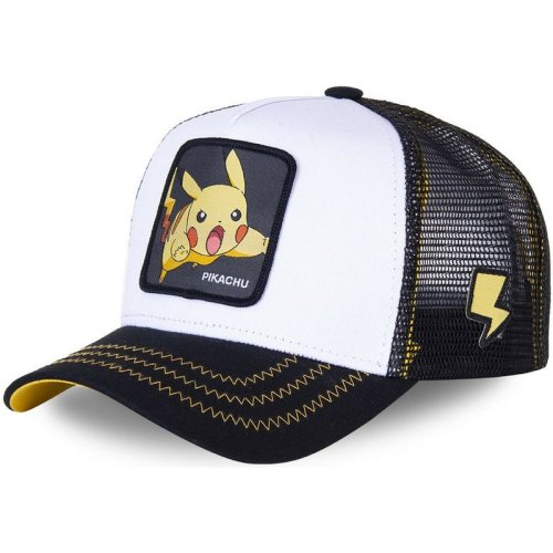 Anime Pikachu White Snapback Cap Cotton Baseball Cap Hip Hop Mesh Hat
