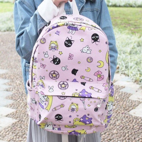 Anime Sailor Moon Canvas Girls Travel Schoolbag Backpack Student Shoulder Bag