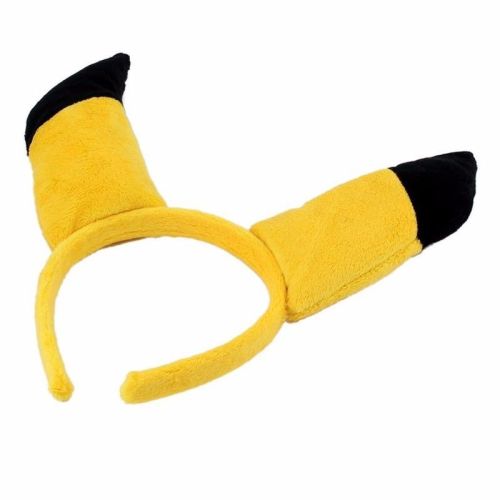 Pokemon Pikachu Yellow Tail and Ears Hair Clasp Anime Cosplay Costume Hairband Headwear