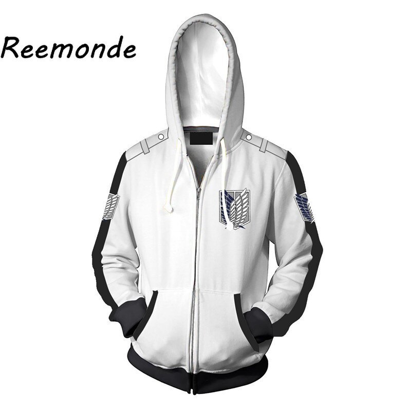 Anime Attack On Titan Costumes Hooded Zippe Jacket Eren Mikasa