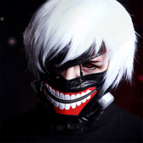 Classic Anime Tokyo Ghoul Kaneki Ken Cosplay Props Rubber Mask Wig