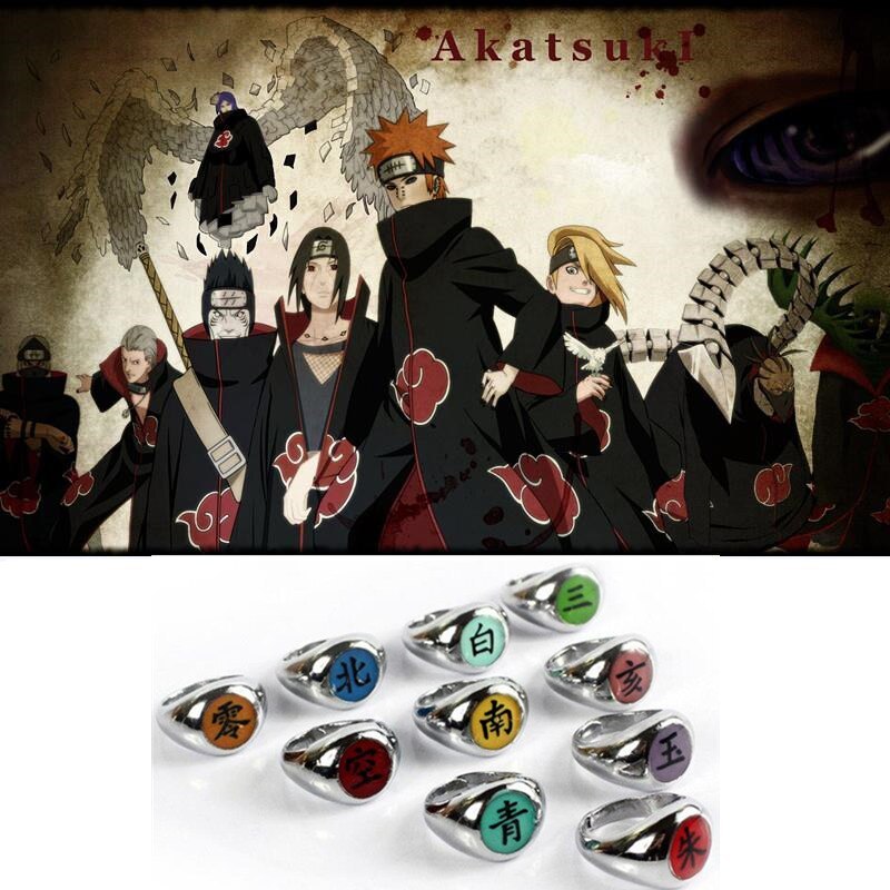Anime Cartoon Naruto Akatsuki Cosplay Props Rings 10 Styles Pein