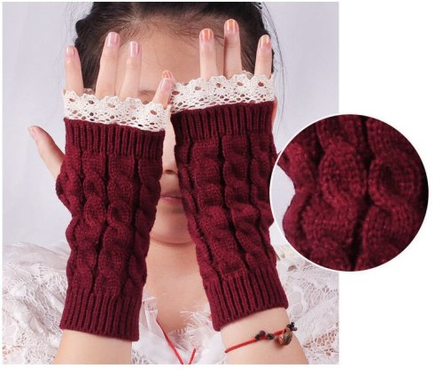 Harajuku Knitting  Gloves Chic Warm Winter Women Arm Crochet