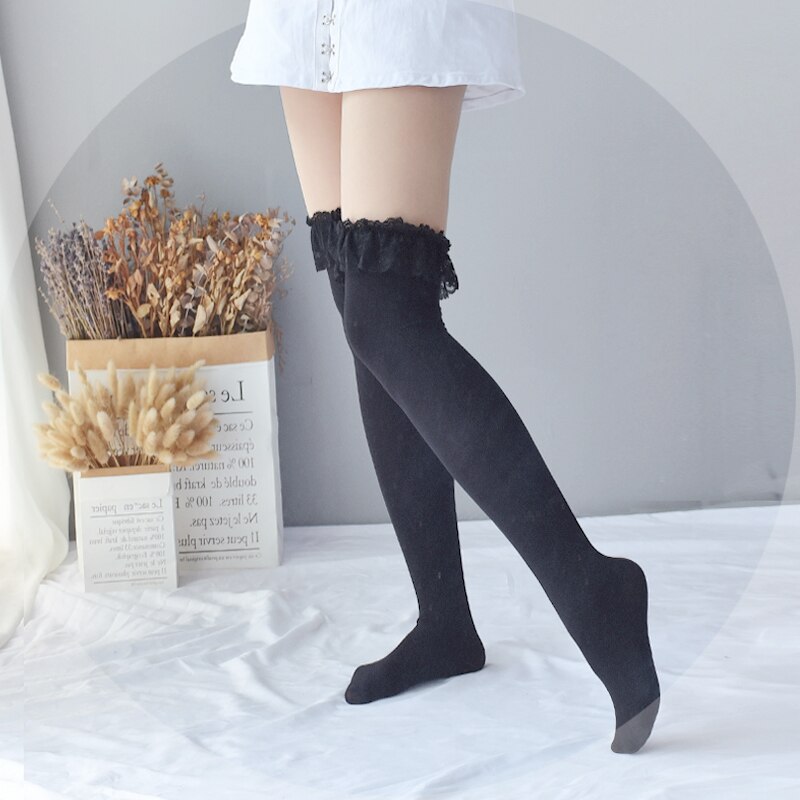 Details about   Kawaii Japanese Doughnut Thigh high Socks Lolita Cosplay Over Knee Stocking 