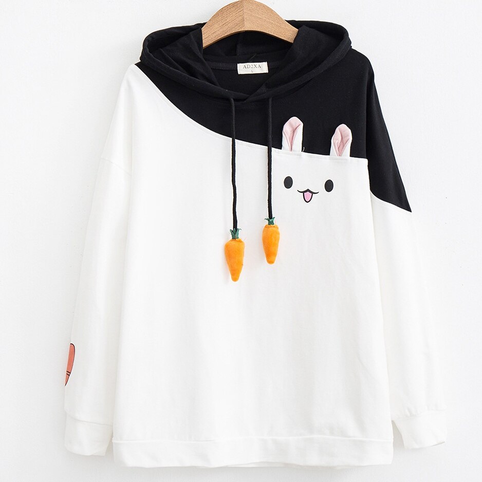 Harajuku Rabbit Bunny & Carrot Cute Hoodie