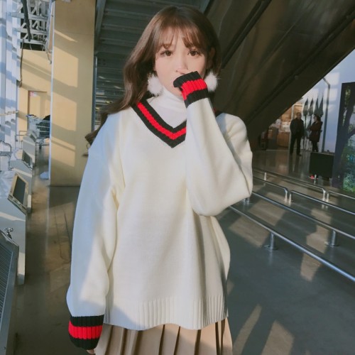 Harajuku JSK Uniform V-collar Sweater