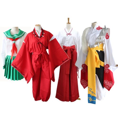 Anime Inuyasha Cosplay Costumes Red Japanese Kimono Higurashi Kagome Kikyō Sesshoumaru
