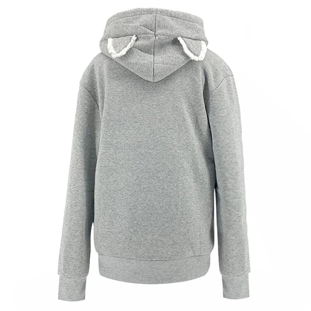 Us 69 Women S Sweatshirt Animal Pouch Hood Tops Carry Cat Breathable Pullover M Moeenergy Com
