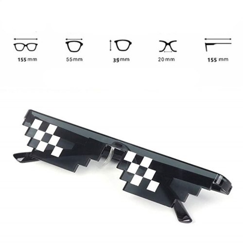 New Mosaic Sunglasses Trick Toy Thug Life Glasses Deal with It Glasses Pixel Women Men Black Mosaic Sunglasses Funny Toy