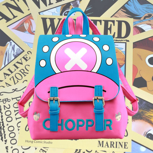 Anime One Piece Chopper My Neighbor Totoro Cartoon Women Girls PU School Bag Rucksack Travel Backpack Gift