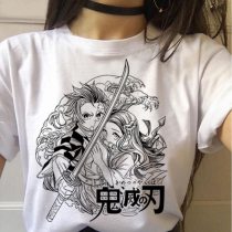 New Demon Slayer tshirt Graphic Top Print Streetwear Punk Kimetsu No Yaiba T-Shirt Clothes Japanese Anime Funny Women T-Shirt