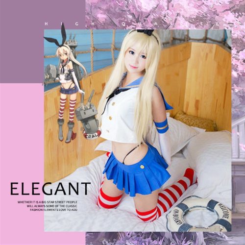 Shimakaze Cosplay Wig School Uniform
