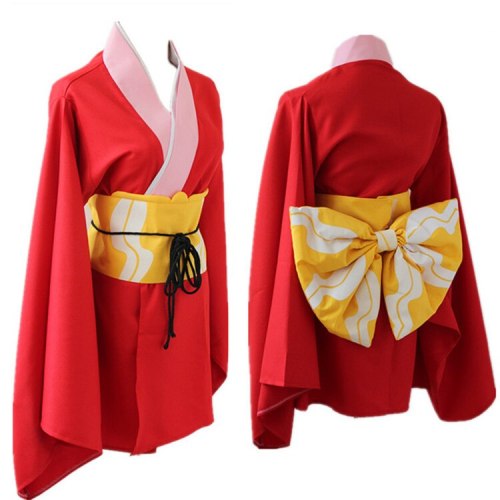 Kagura Wig Cosplay GINTAMA Leader Kagura Kimono Uniform