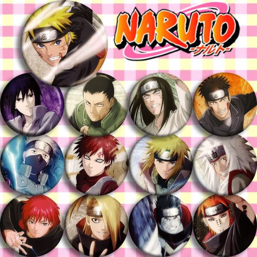 Anime Naruto Shippuuden Minato Sasuke Kakashi Itachi Pein Sasori Kisame Cosplay Badge
