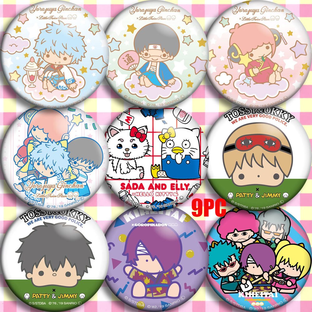 T1018 Anime Gintama badges Pins Schoolbag Backpack Decorate 