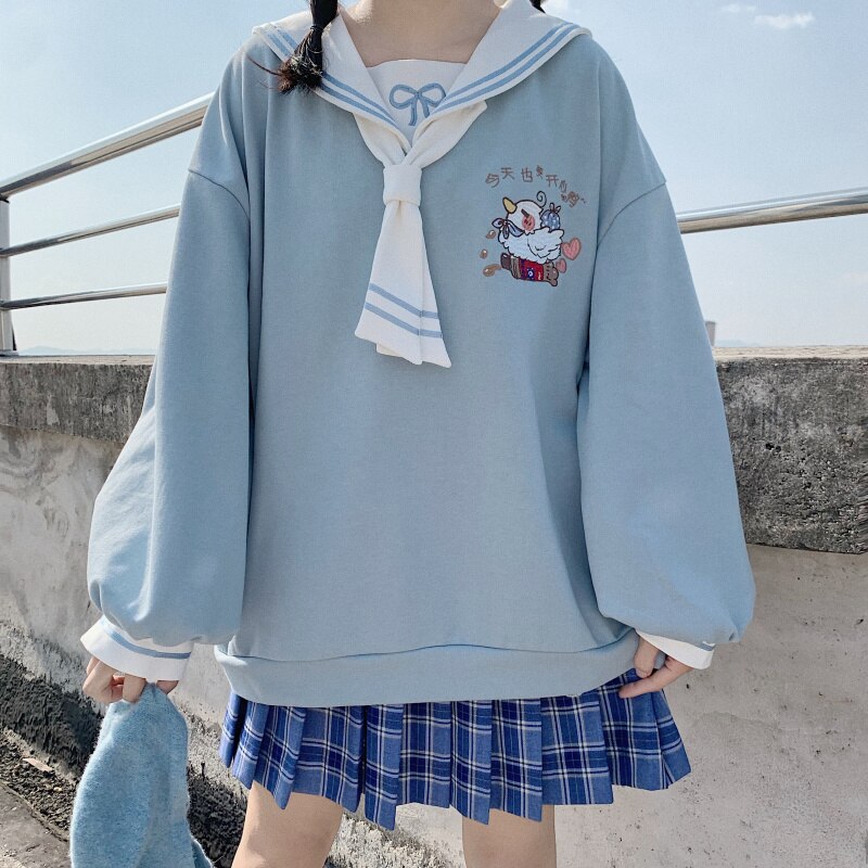 Sailor collar sweatshirt Clearance