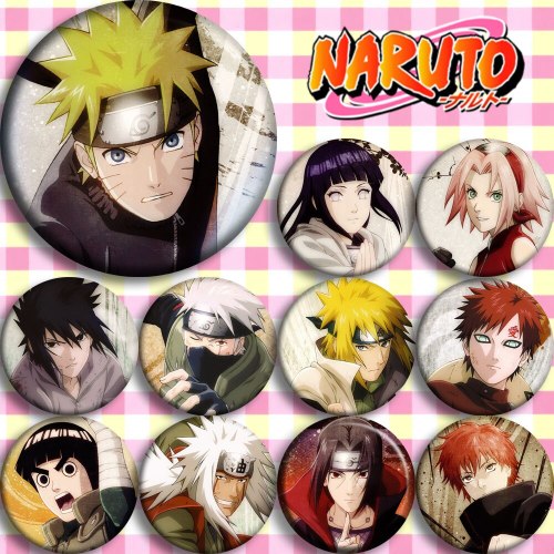 Anime Naruto Shippuuden Minato Sasuke Kakashi Itachi Pein Sasori Kisame Cosplay Badge