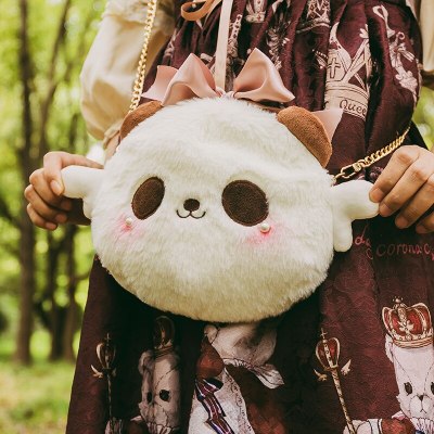 Girl's Lolita Plush Little Dinosaur Shoulder Bag Animal Women Chain JK Handbag